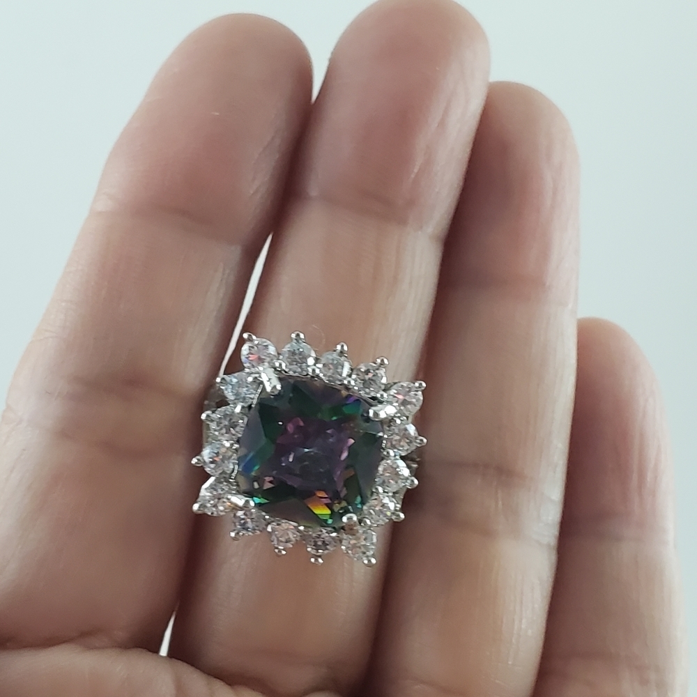 Mystic quartz ring size 8.5 solid silver - Picture 3 of 12